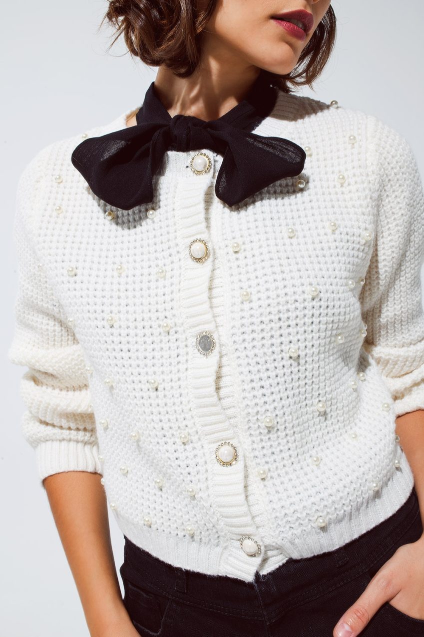 Bow Monochrome Cardigan