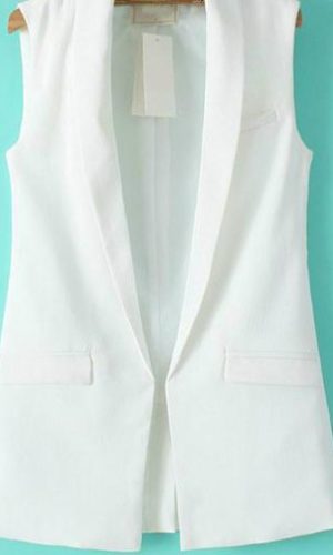 White sleeveless waist-coat