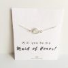 Will You Be My? Bridesmaid, Maid of Honor and Flower Girl Handmade Moonstone Bracelet/Anklet - Image 4