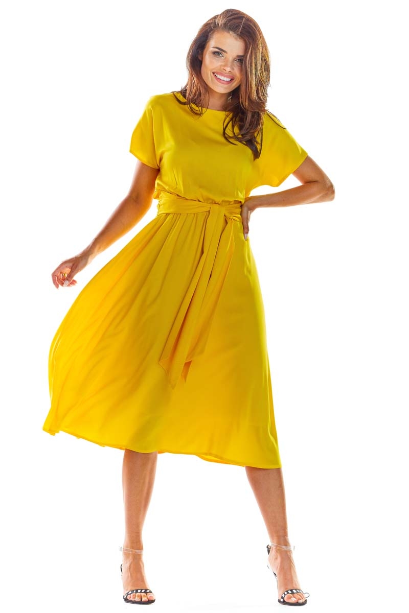 yellow summer dress with sleeves