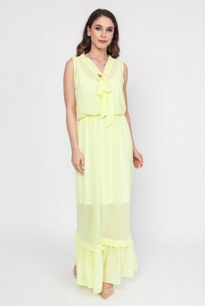 Yellow Chiffon Maxi Dress
