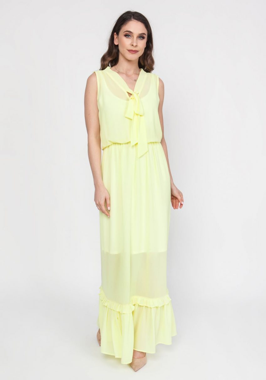 Yellow Chiffon Maxi Dress