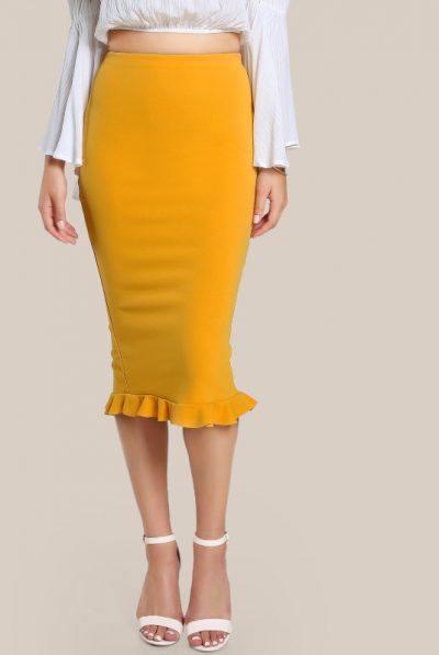 Yellow Honey Pencil Skirt